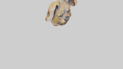 Dog head keychain model VR / AR / low-poly