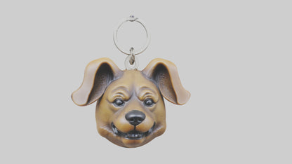 Dog head keychain model VR / AR / low-poly