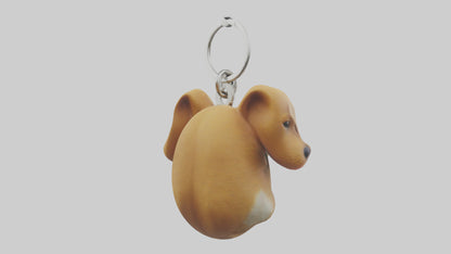 Dog head keychain model VR / AR / low-poly