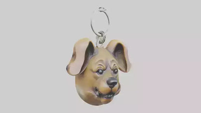 Dog head keychain model VR / AR / low-poly