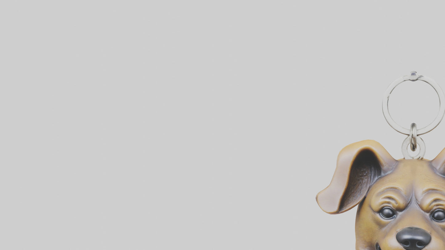 Dog head keychain model VR / AR / low-poly
