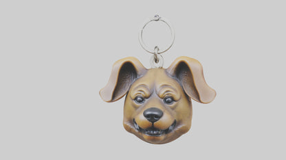 Dog head keychain model VR / AR / low-poly