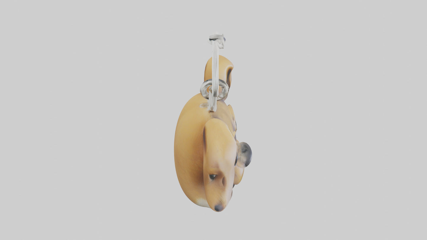 Dog head keychain model VR / AR / low-poly
