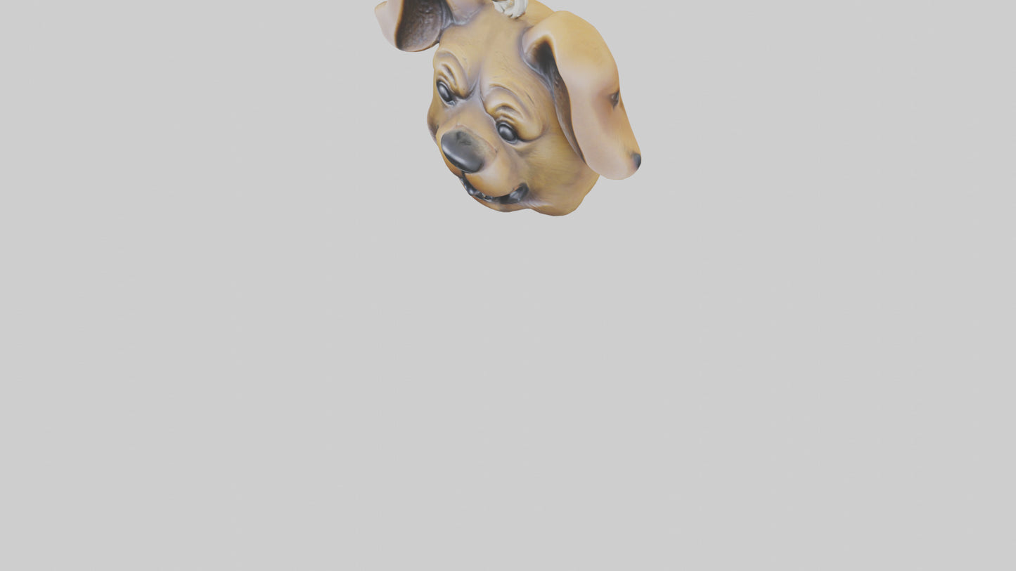 Dog head keychain model VR / AR / low-poly