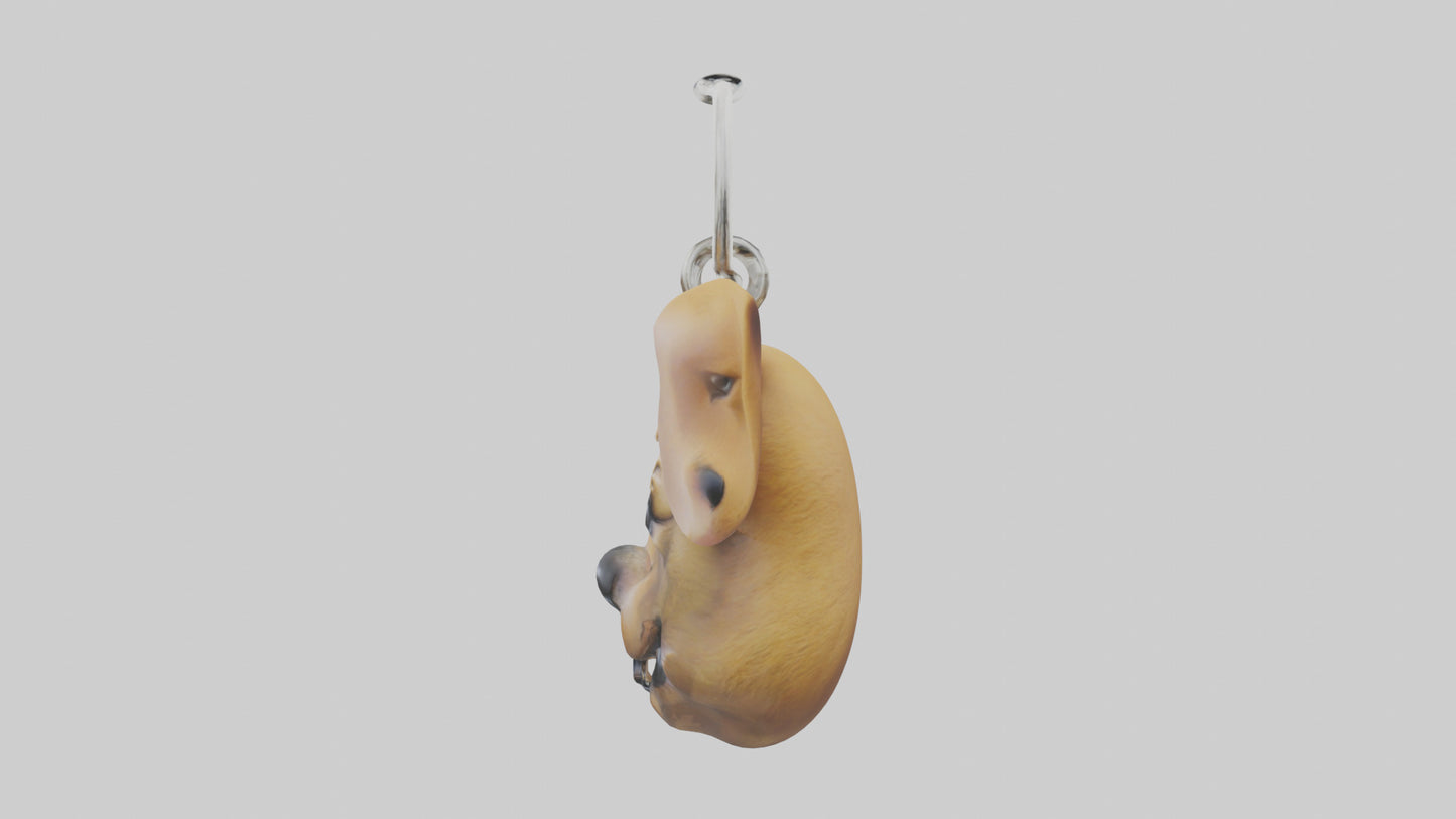 Dog head keychain model VR / AR / low-poly
