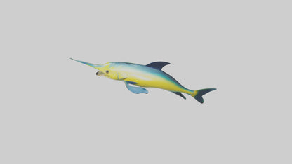 3D model Dolphinfish leaping model VR / AR / low-poly