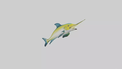 3D model Dolphinfish leaping model VR / AR / low-poly