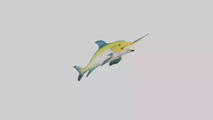 3D model Dolphinfish leaping model VR / AR / low-poly