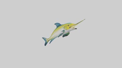 3D model Dolphinfish leaping model VR / AR / low-poly