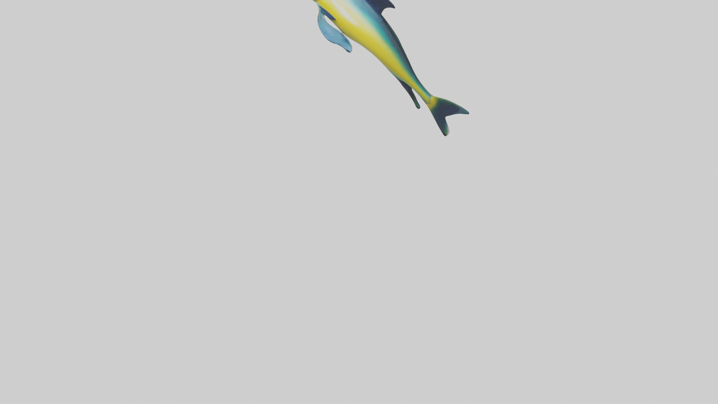 3D model Dolphinfish leaping model VR / AR / low-poly