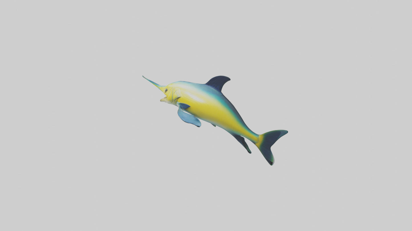 3D model Dolphinfish leaping model VR / AR / low-poly