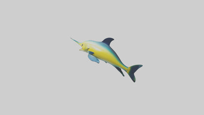 3D model Dolphinfish leaping model VR / AR / low-poly