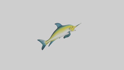 3D model Dolphinfish leaping model VR / AR / low-poly
