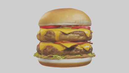 Double cheeseburger model 3D model