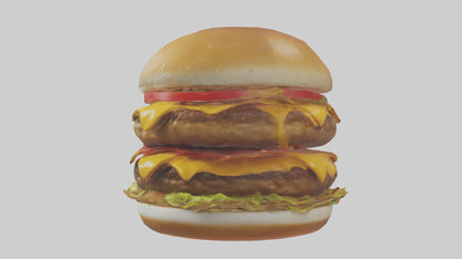 Double cheeseburger model 3D model