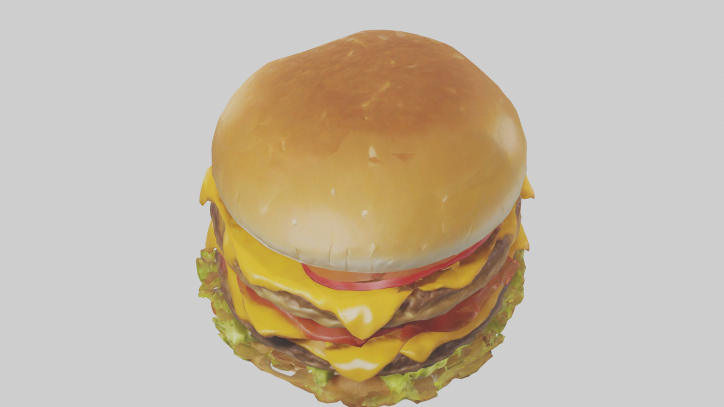 Double cheeseburger model 3D model