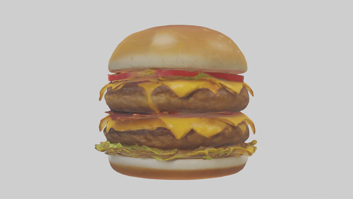 Double cheeseburger model 3D model