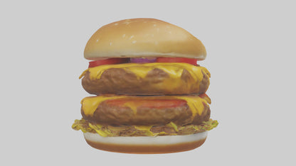 Double cheeseburger model 3D model