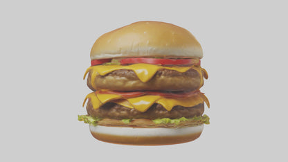Double cheeseburger model 3D model