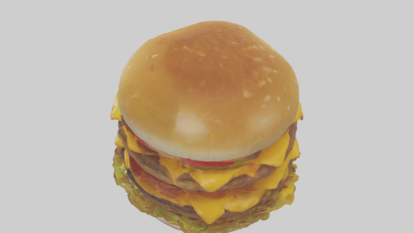 Double cheeseburger model 3D model
