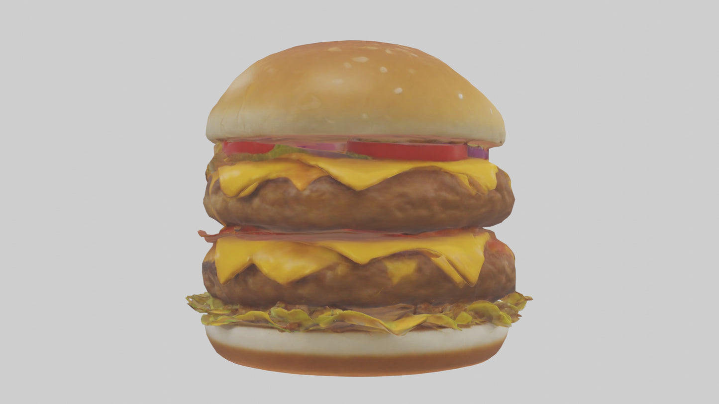 Double cheeseburger model 3D model