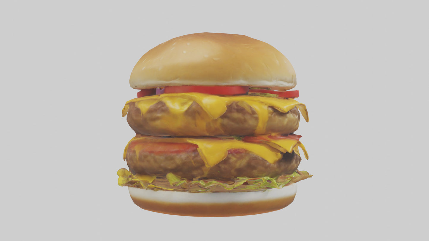 Double cheeseburger model 3D model
