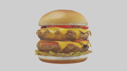 Double cheeseburger model 3D model