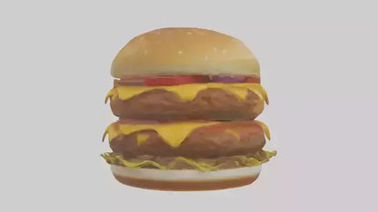 Double cheeseburger model 3D model
