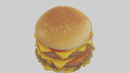 Double cheeseburger model 3D model