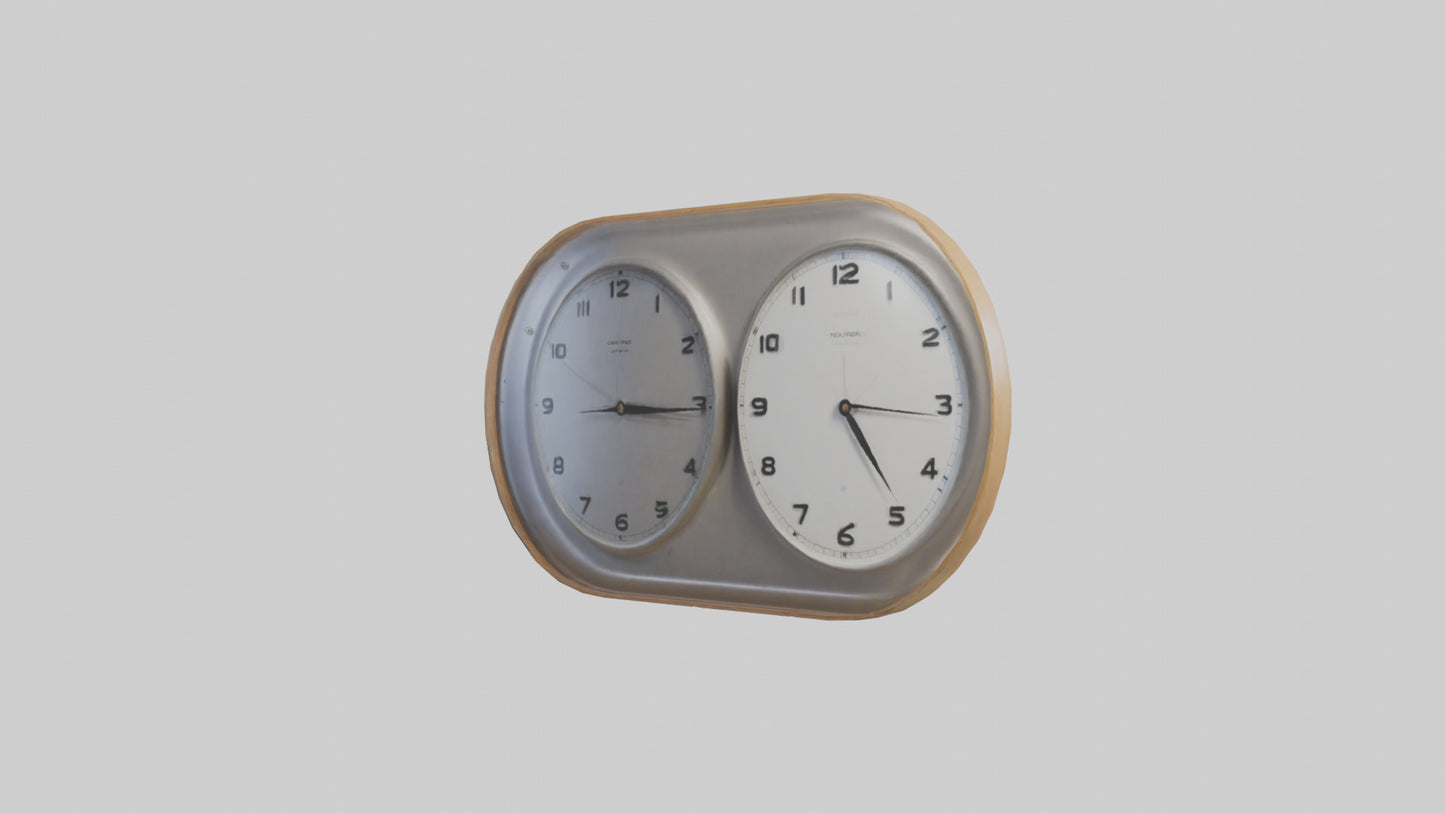 3D model Double Face Wall Clock model VR / AR / low-poly