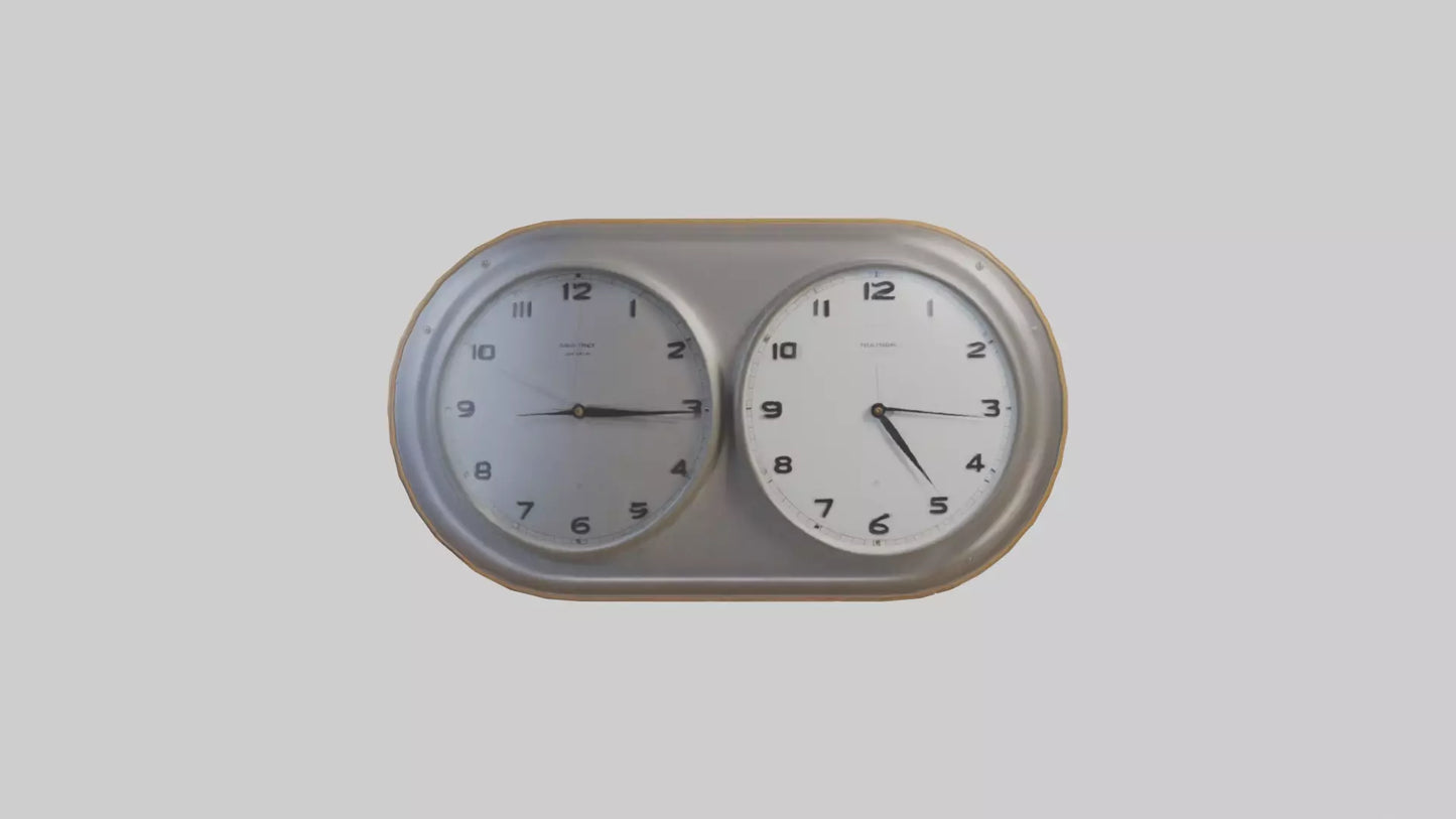 3D model Double Face Wall Clock model VR / AR / low-poly
