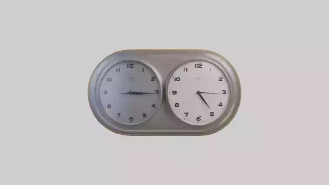 3D model Double Face Wall Clock model VR / AR / low-poly