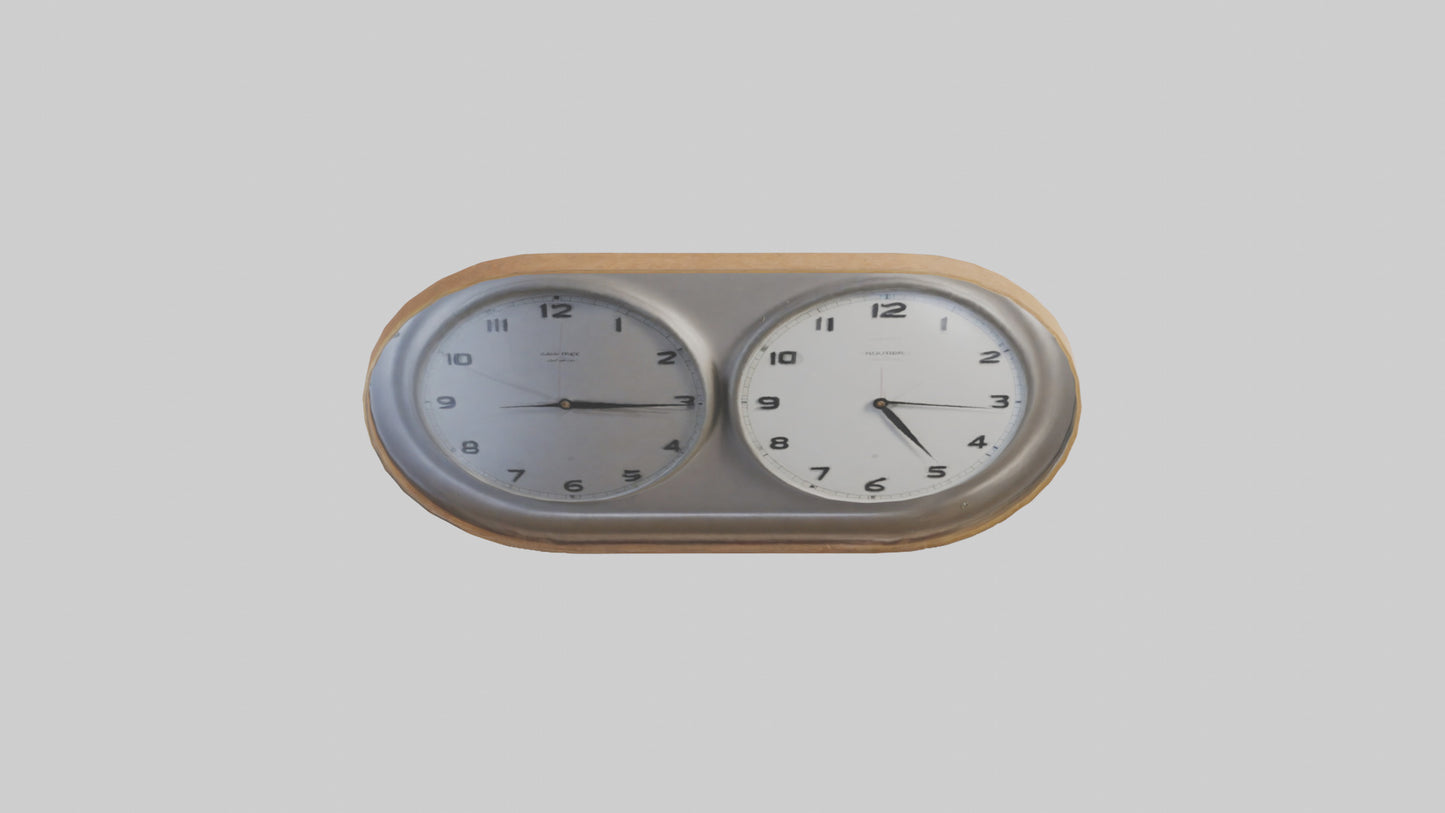3D model Double Face Wall Clock model VR / AR / low-poly