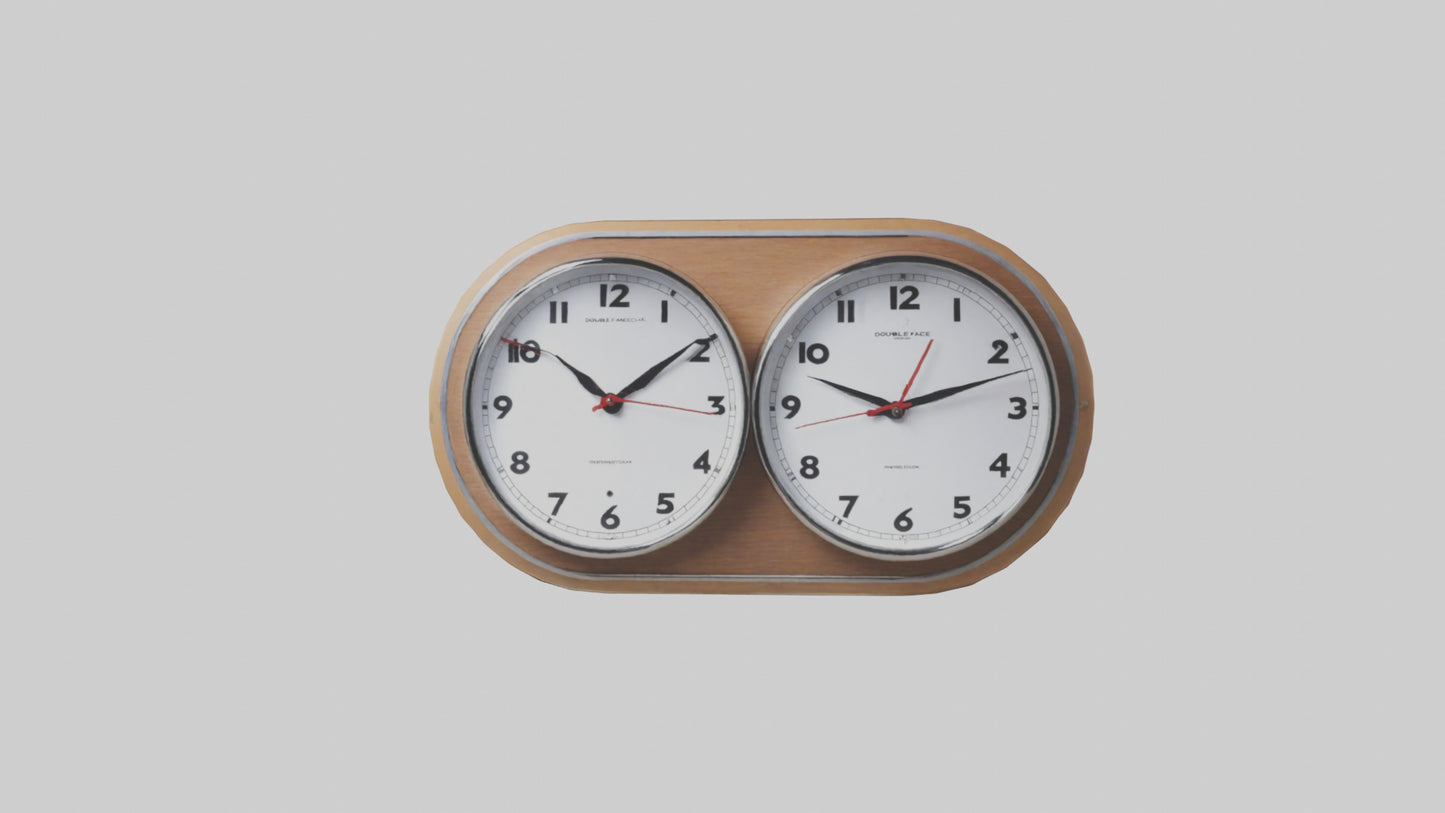 3D model Double Face Wall Clock model VR / AR / low-poly
