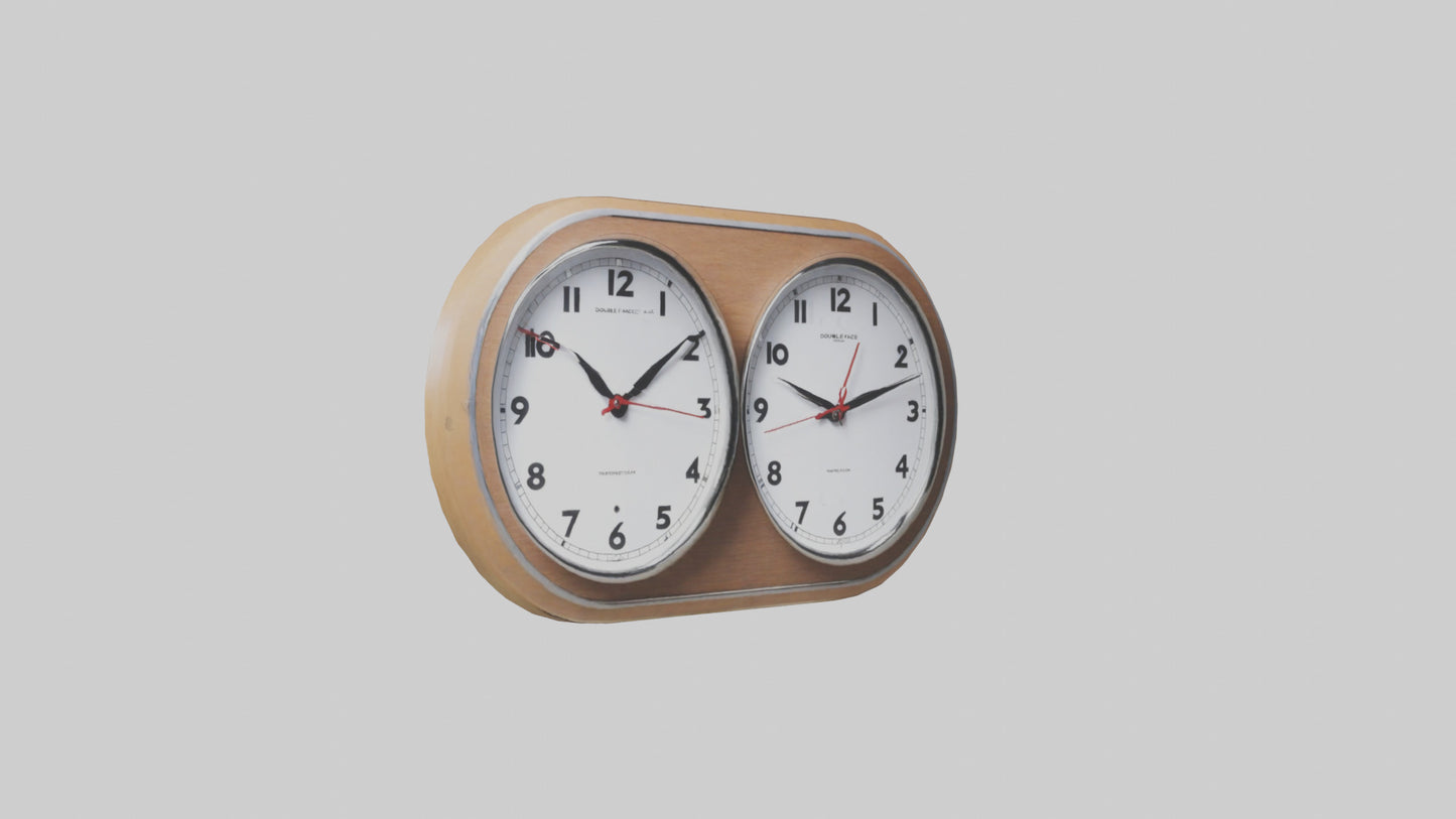 3D model Double Face Wall Clock model VR / AR / low-poly