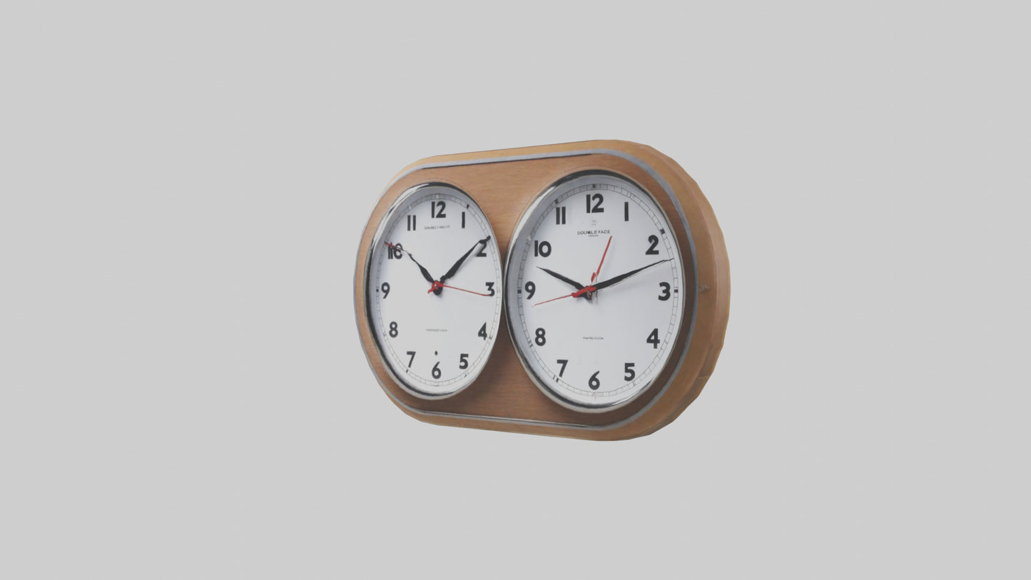 3D model Double Face Wall Clock model VR / AR / low-poly