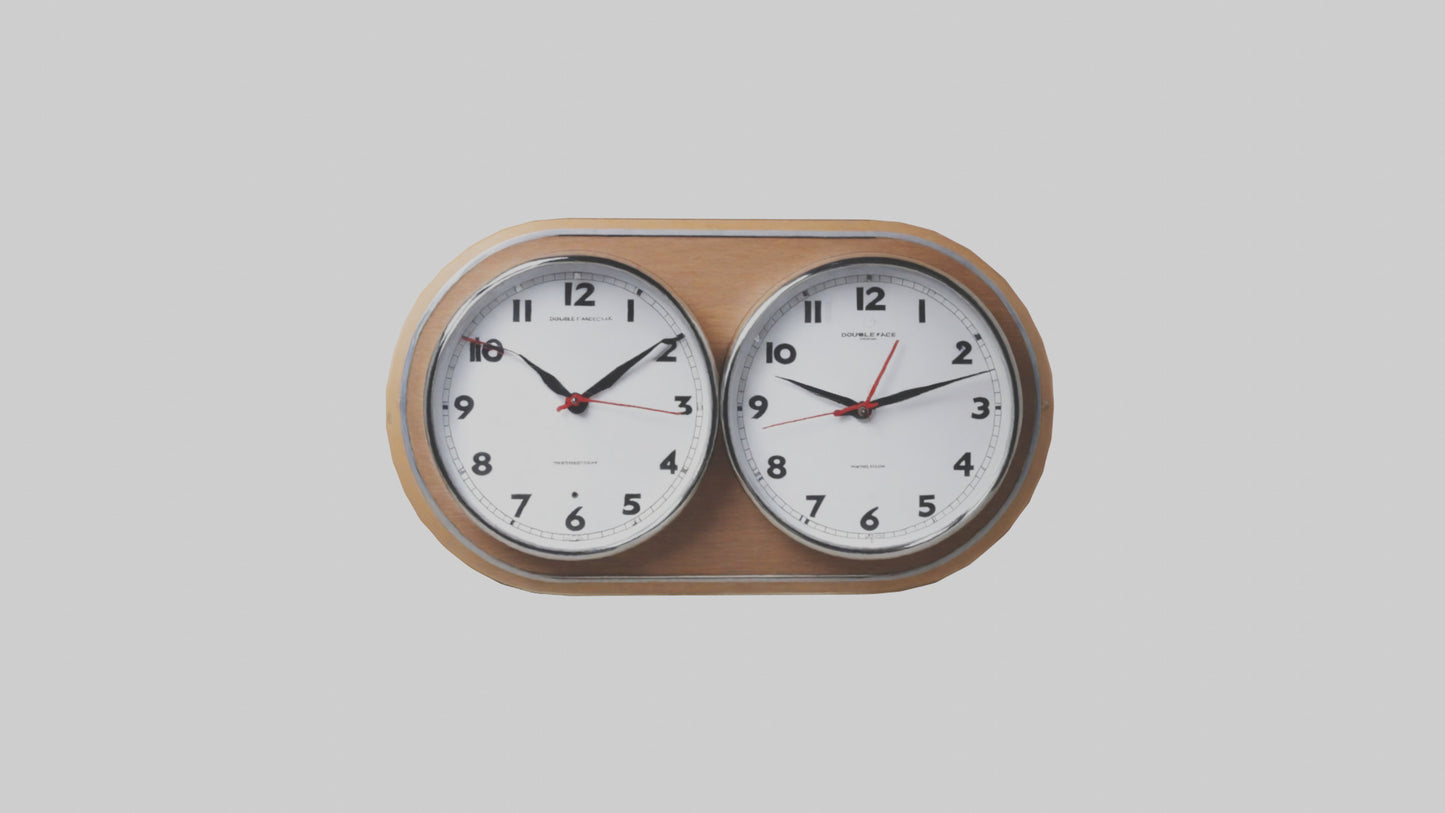 3D model Double Face Wall Clock model VR / AR / low-poly