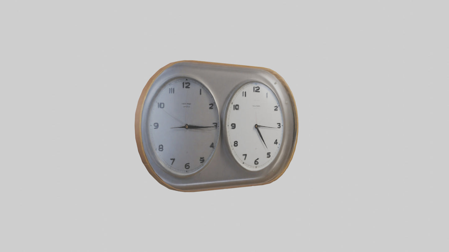 3D model Double Face Wall Clock model VR / AR / low-poly