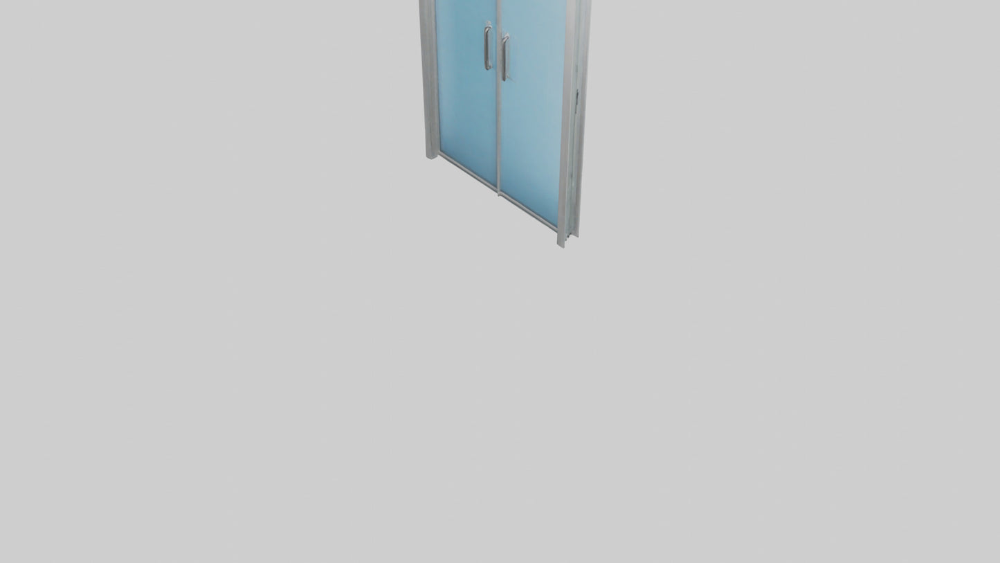 Double glass door model VR / AR / low-poly