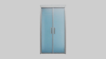 Double glass door model VR / AR / low-poly