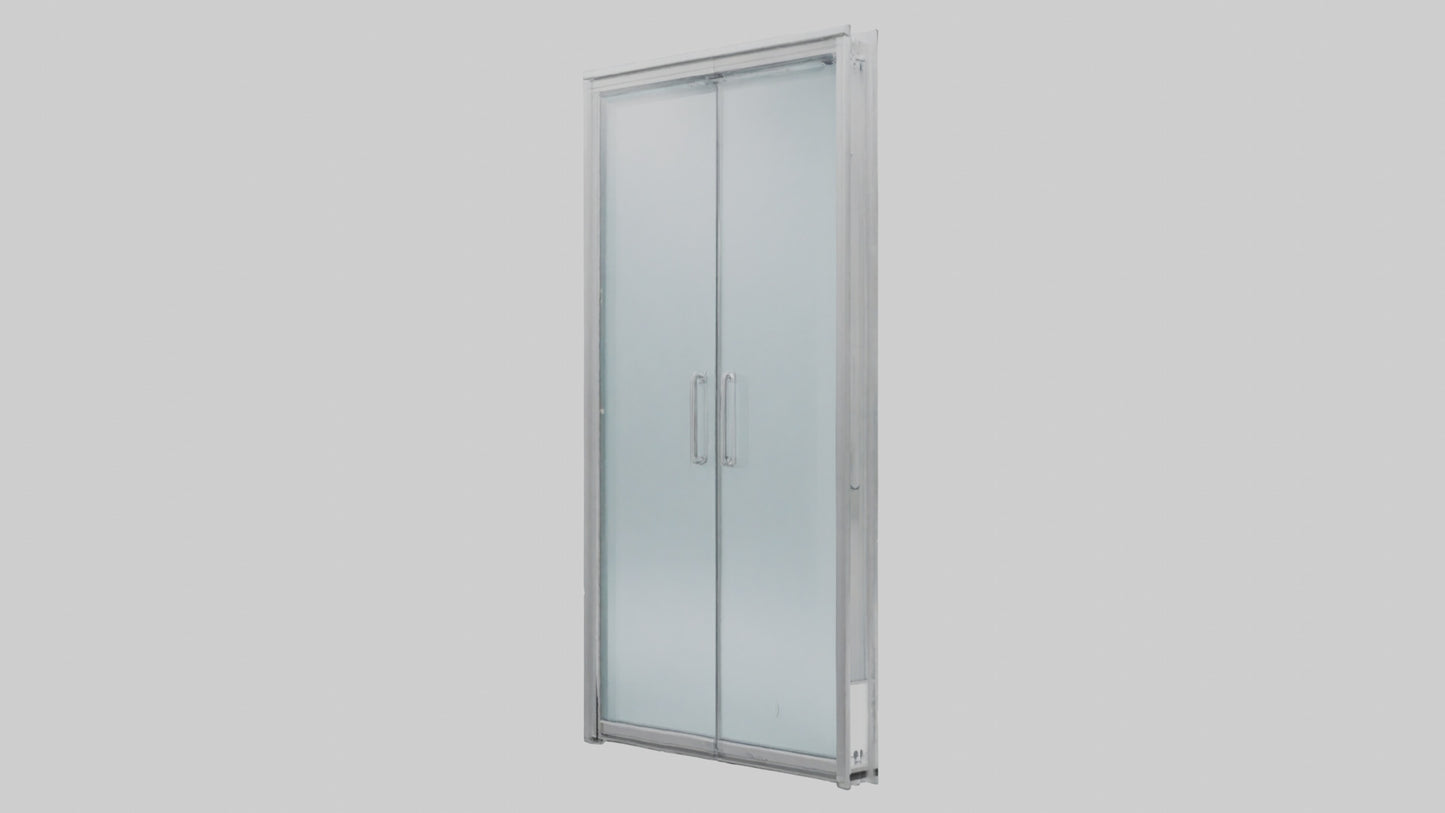 Double glass door model VR / AR / low-poly