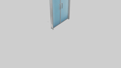 Double glass door model VR / AR / low-poly