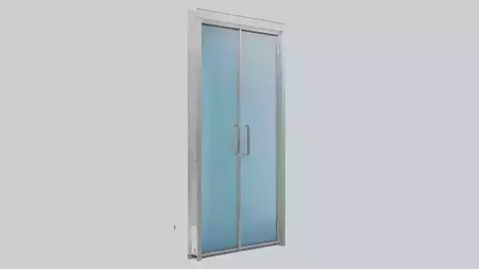 Double glass door model VR / AR / low-poly