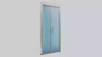 Double glass door model VR / AR / low-poly