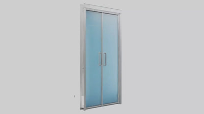 Double glass door model VR / AR / low-poly