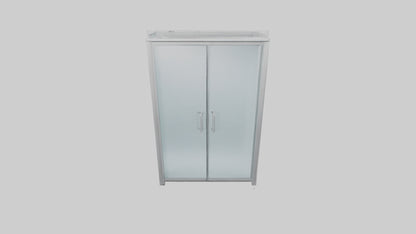 Double glass door model VR / AR / low-poly