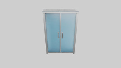 Double glass door model VR / AR / low-poly