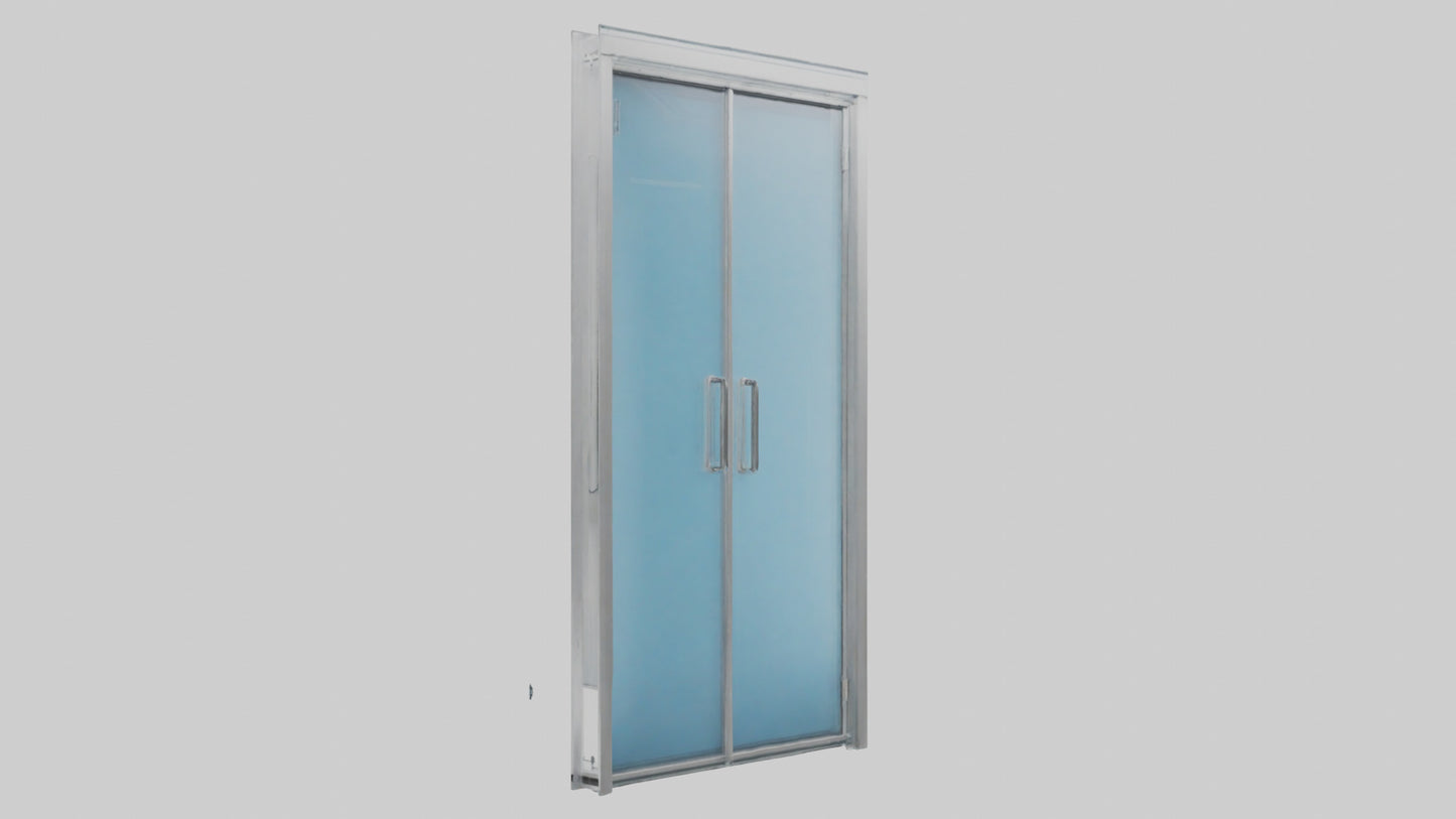 Double glass door model VR / AR / low-poly