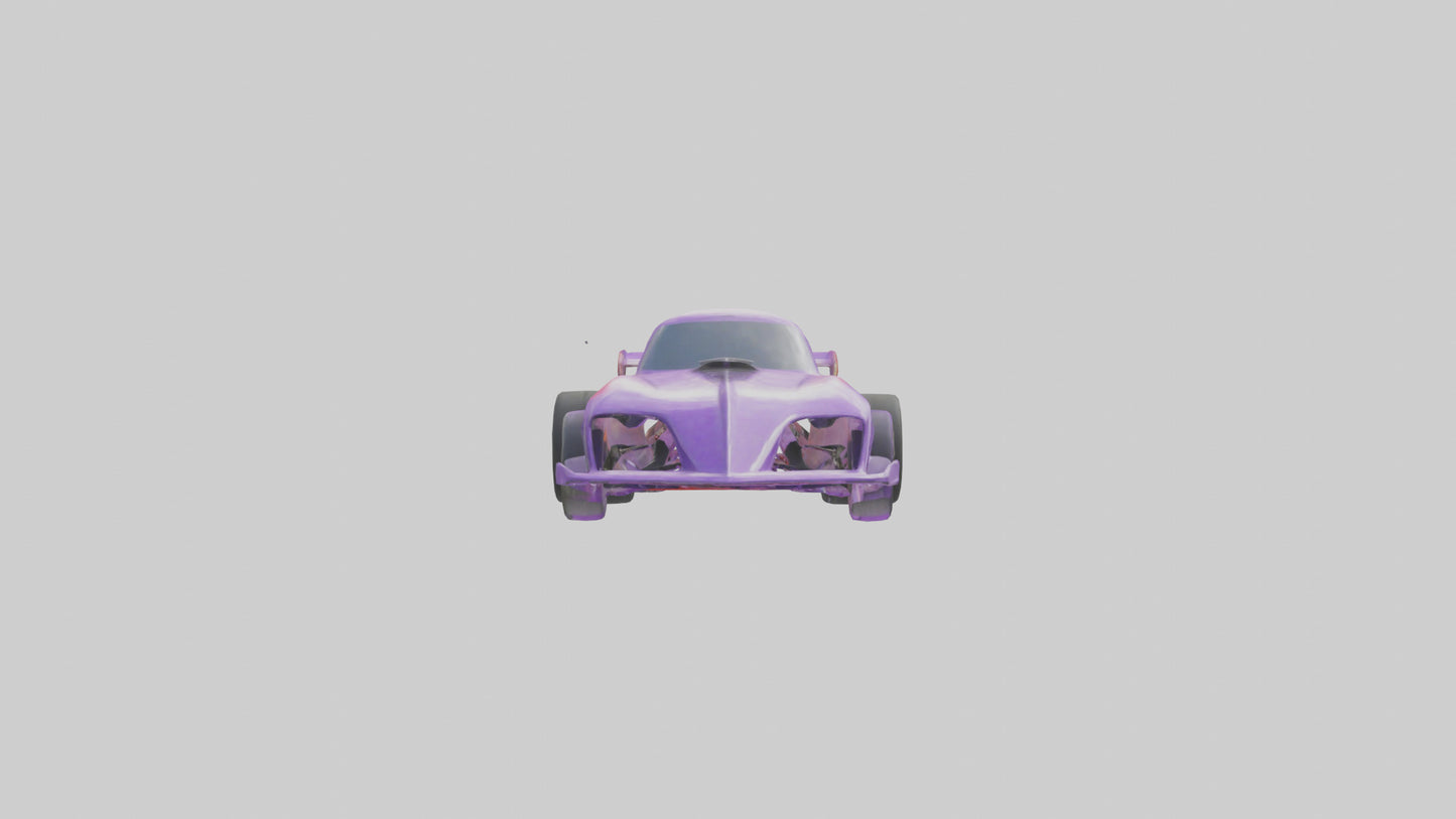 Drag Race Car with Spoilers model 3D model