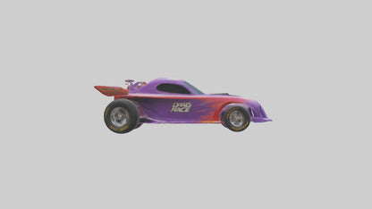 Drag Race Car with Spoilers model 3D model